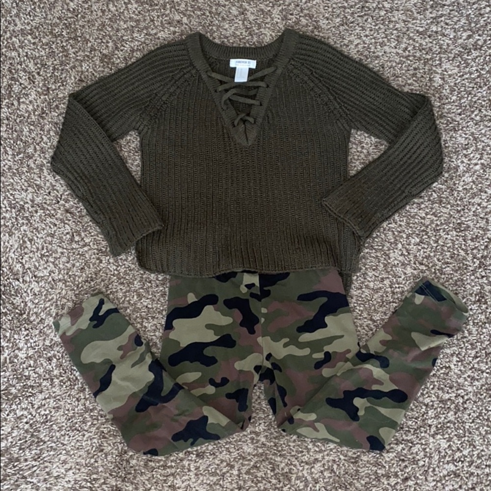 Forever 21 Green Camo Outfit